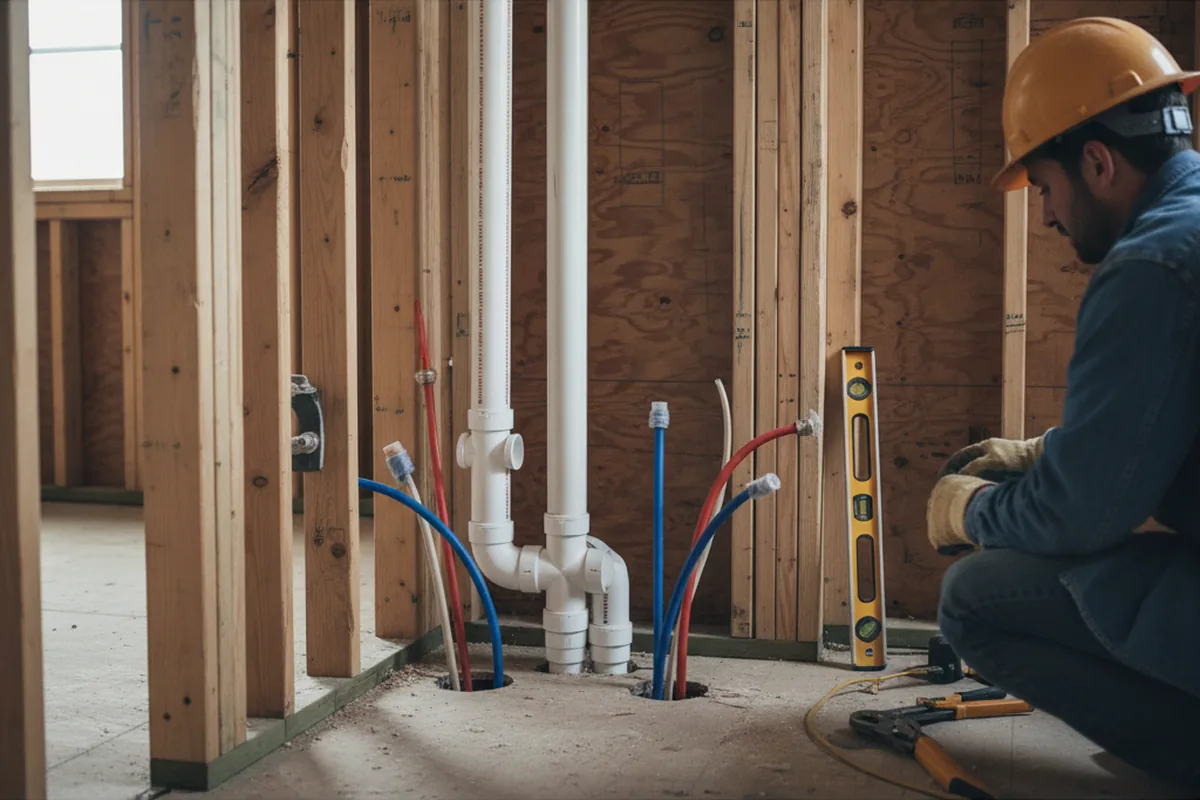 Drain and supply rough-in during Leak Detection in Red Cliff